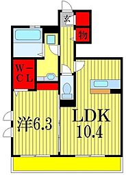 サザンクロス 1LDKの間取図画像