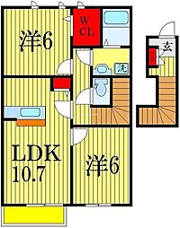 サンガーデン和泉参 2LDKの間取図画像