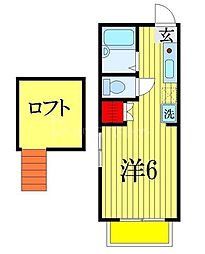 グランデュールJ ワンルームの間取図画像