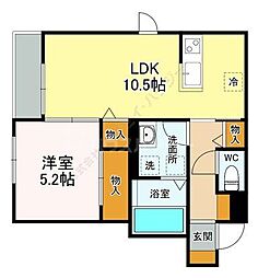 Belle Lead 幕張本郷 1LDKの間取図画像