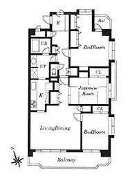 LEO拾八番館 3LDKの間取図画像