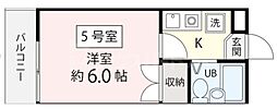 マリンヒルズ 1Kの間取図画像
