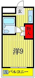 シャンテ津田沼A棟 1Kの間取図画像