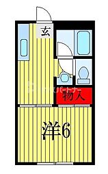 パストラルハウスC 1Kの間取図画像