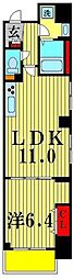 グリシーヌ 1LDKの間取図画像