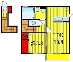 ブルーメ 1LDKの間取図画像