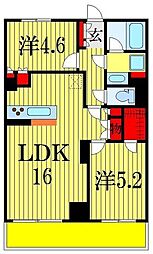 パティオス17番街 2LDKの間取図画像