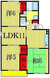ニュー・トリヴァンベールユアサ 3LDKの間取図画像