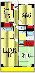 クレストヒル中野木 3LDKの間取図画像