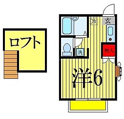 グランデュールJ ワンルームの間取図画像