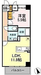 ベルファミーユ高根台2 1LDKの間取図画像