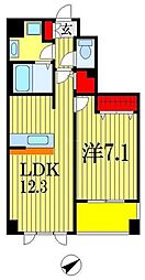 サンピタリア東船橋 1LDKの間取図画像