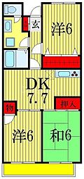 アドリーム幕張本郷吉野 3DKの間取図画像