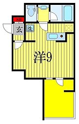 アリア幕張 ワンルームの間取図画像