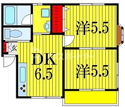 エンブレイスパレス 2DKの間取図画像