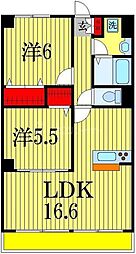 パルテール習志野 2LDKの間取図画像