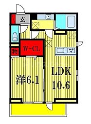 (仮称)前原東NTステージ 1LDKの間取図画像