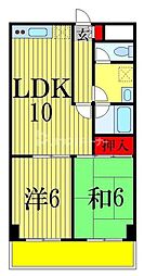 セジュール津田沼 2LDKの間取図画像