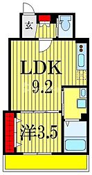 MOENDON 1LDKの間取図画像