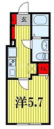 (仮称)セレーノ薬円台 1Kの間取図画像
