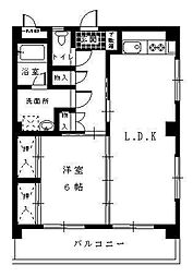 コーポナガトモ2 1LDKの間取図画像