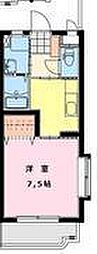 メゾンドール青葉 1Kの間取図画像