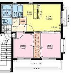 ユーミーなでしこB 2LDKの間取図画像