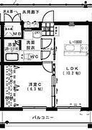 ユーミー江平B 1LDKの間取図画像