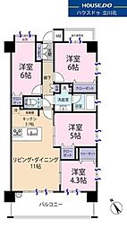 パレステージ中神　703号室 3LDKの間取り