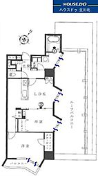 セルベコート立川　702号室 2LDKの間取り