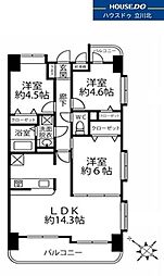 コーラル京王堀之内　401号棟 3LDKの間取り