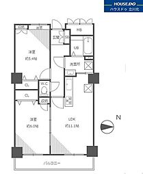 ビュータワー八王子　2803号室 2LDKの間取り