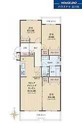 グリーンメゾン鶴牧33-13-9号棟 3LDKの間取図画像
