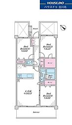 クレストフォルム高幡不動 3LDKの間取図画像
