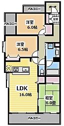 ライオンズマンション高幡不動ガーデンテラス 3LDKの間取図画像