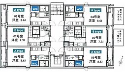 JR東北本線 土呂駅 徒歩5分の賃貸マンション 2階1Kの間取り