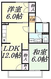 センチュリーハイツ 1階2LDKの間取り