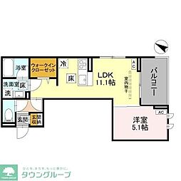 JR東北本線 土呂駅 徒歩13分の賃貸アパート 1階1LDKの間取り