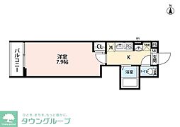 JR川越線 日進駅 徒歩10分の賃貸アパート 3階1Kの間取り