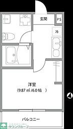 東武野田線 七里駅 徒歩9分の賃貸アパート 2階1Kの間取り