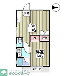 JR高崎線 大宮駅 徒歩21分の賃貸アパート 1階1Kの間取り