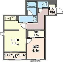 JR京浜東北・根岸線 北浦和駅 徒歩12分の賃貸アパート 2階1SLDKの間取り