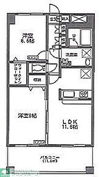 JR京浜東北・根岸線 与野駅 徒歩6分の賃貸マンション 10階2LDKの間取り