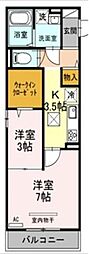 ルシエール氷川 2Kの間取図画像