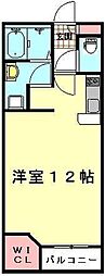 レオネクストウエストP-α 1Kの間取図画像