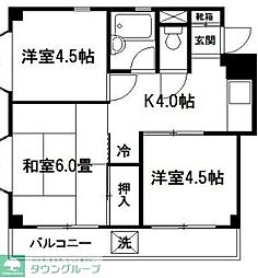 スカイハイツ 3Kの間取図画像