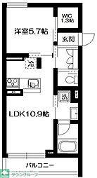 ヴィラデルソル 1LDKの間取図画像