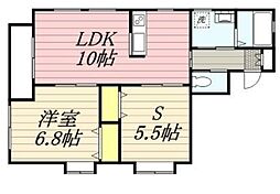 プレジール南与野 1SLDKの間取図画像