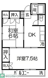 アプトEMC 2DKの間取図画像