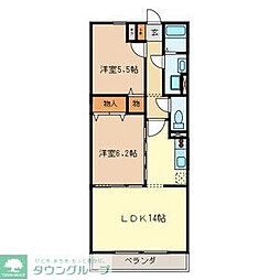 ディアステージ 2LDKの間取図画像